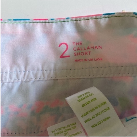 Lilly Pulitzer Shorts Women’s Callahan Cotton Pink Blue Shorts size 2 - Picture 4 of 10